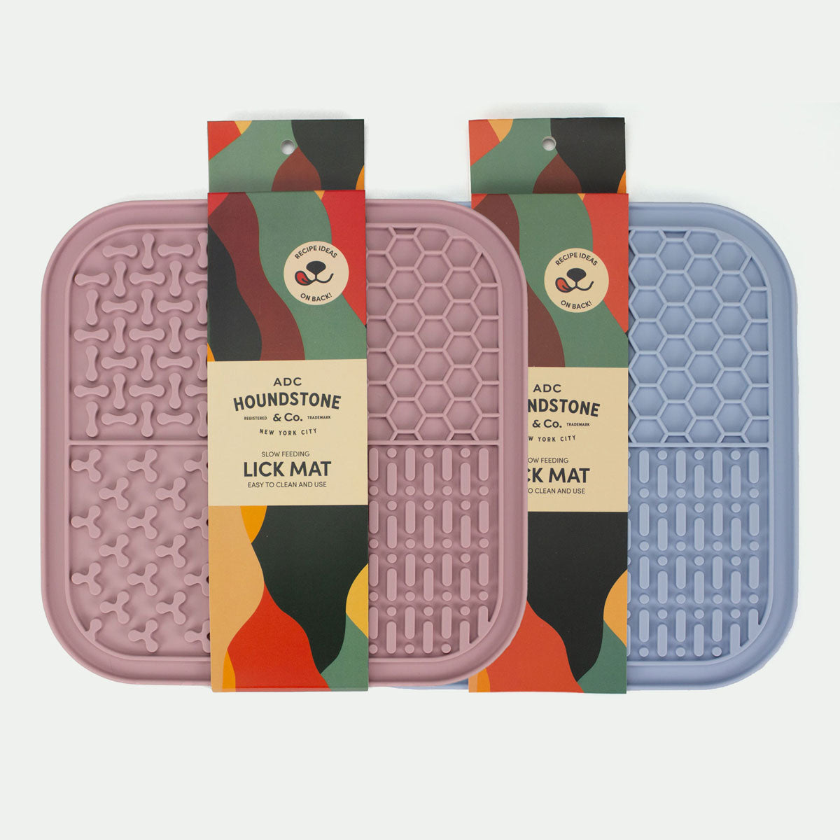 Houndstone lick mat in rose and blue 