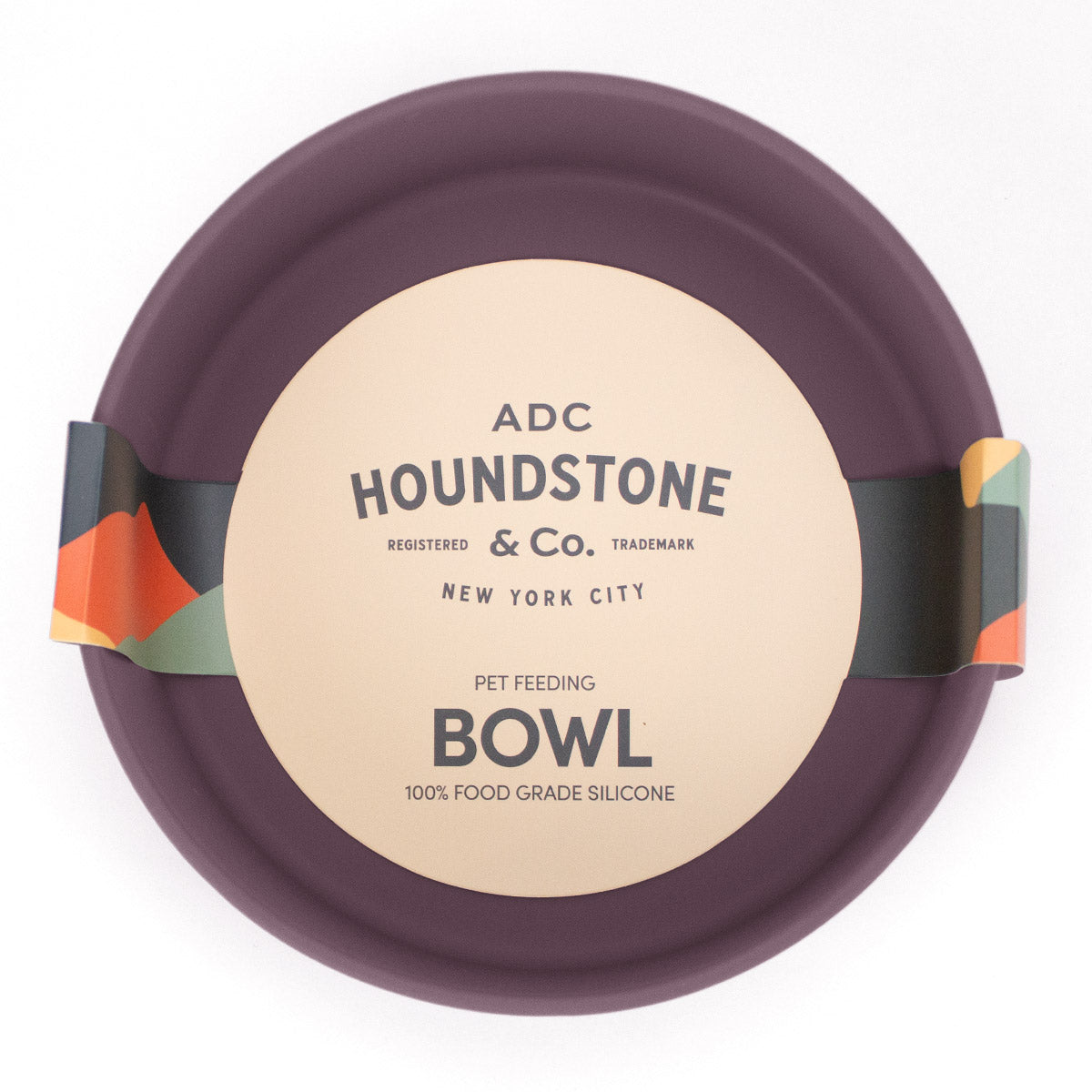Houndstone BPA Free Silicone Dog Bowl, 4.5 Cups, Dishwasher Safe, Plum