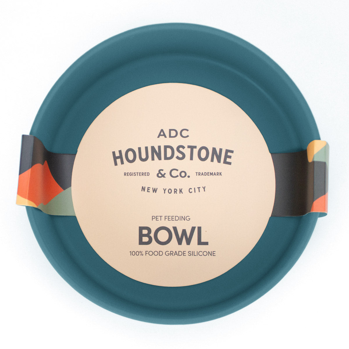 Houndstone BPA Free Silicone Dog Bowl, 4.5 Cups, Dishwasher Safe, Caribbean Seas