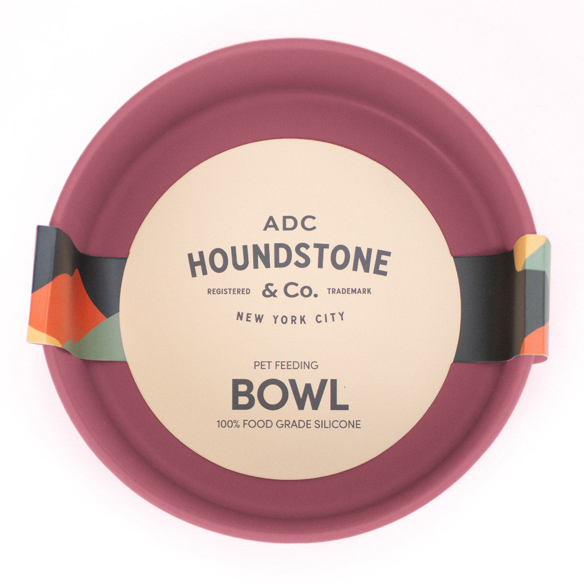 Houndstone BPA Free Silicone Dog Bowl, 4.5 Cups, Dishwasher Safe, Rosewood