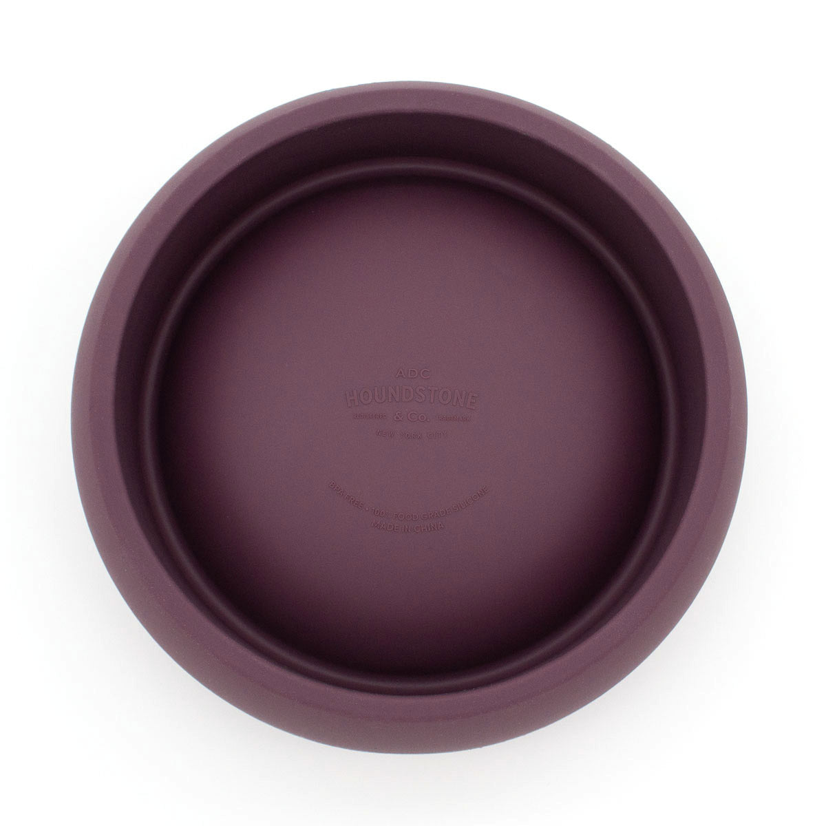 houndstone coquito silicone dog food bowl bottom view in plum