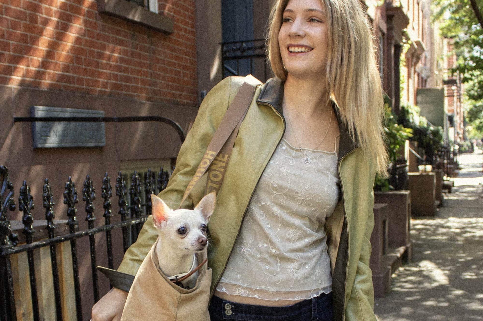 canvas dog bag in action