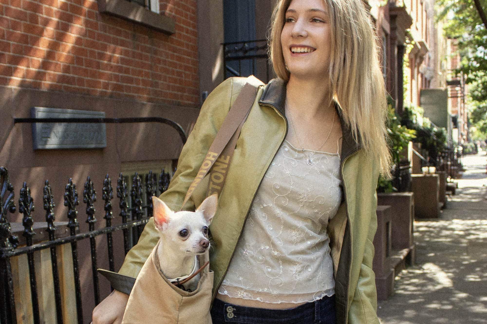 canvas dog bag in action