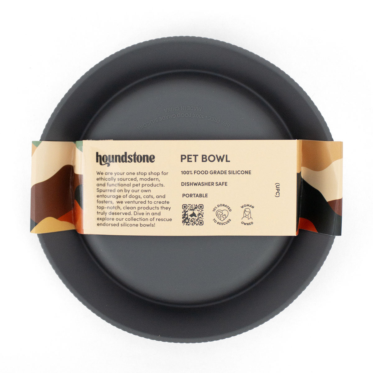 Food Grade Silicone Cat Bowl, Dishwasher Safe, Charcoal