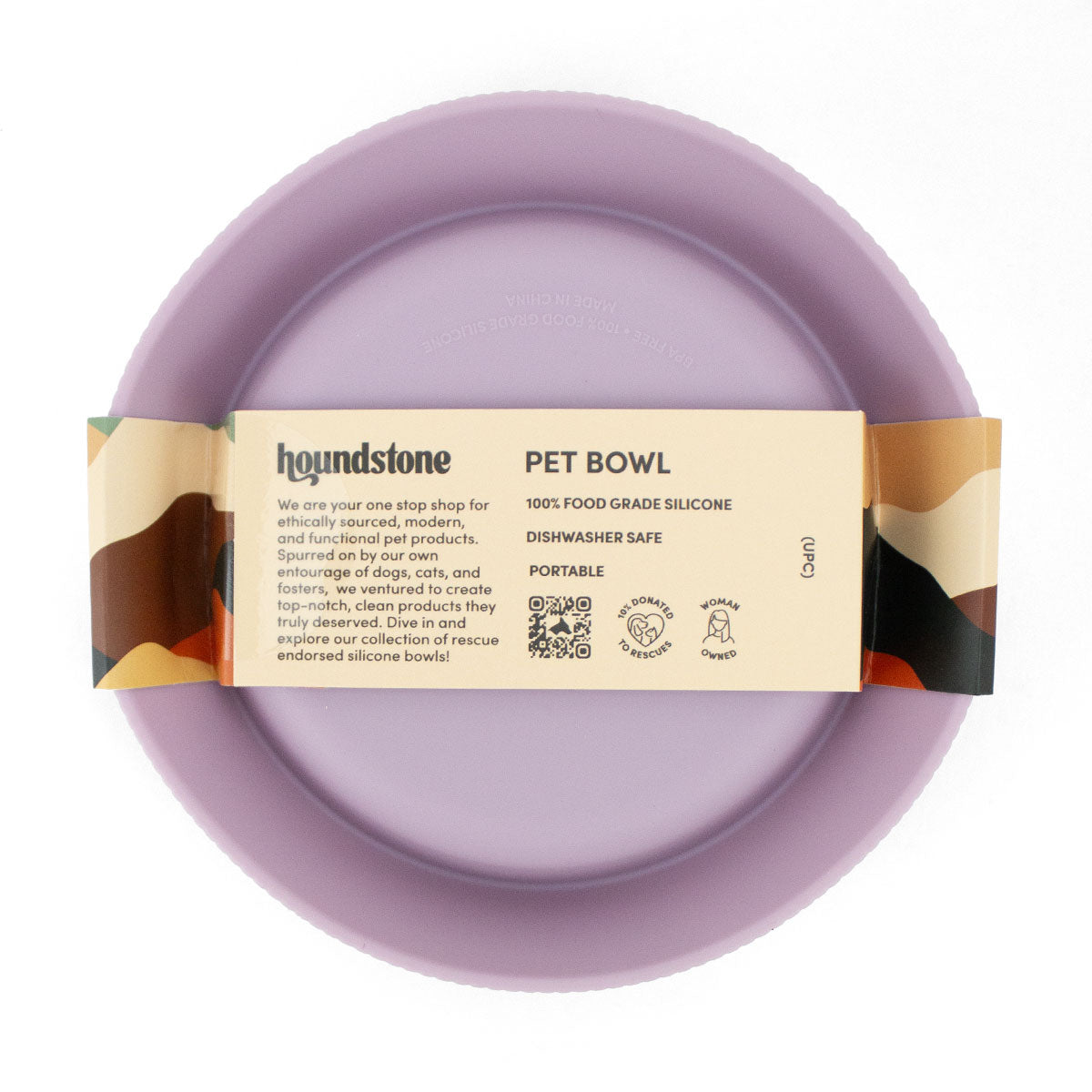 Houndstone Food Grade Silicone Cat Bowl, Dishwasher Safe, Mauve