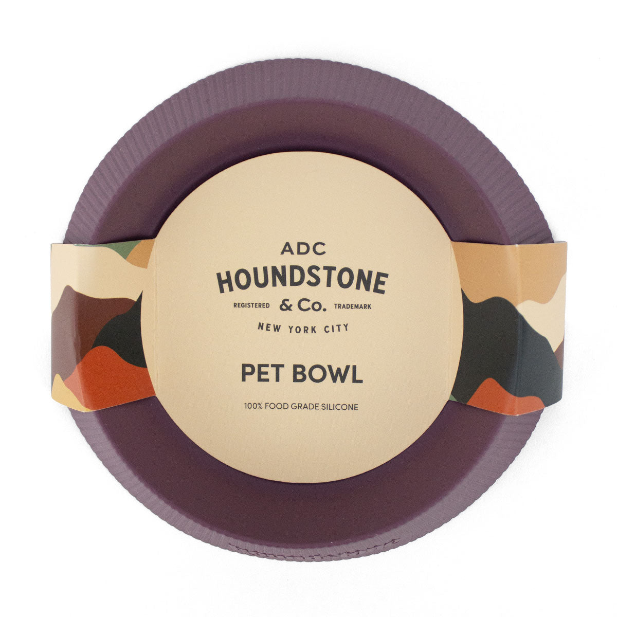 Houndstone Food Grade Silicone Cat Bowl, Dishwasher Safe, Plum