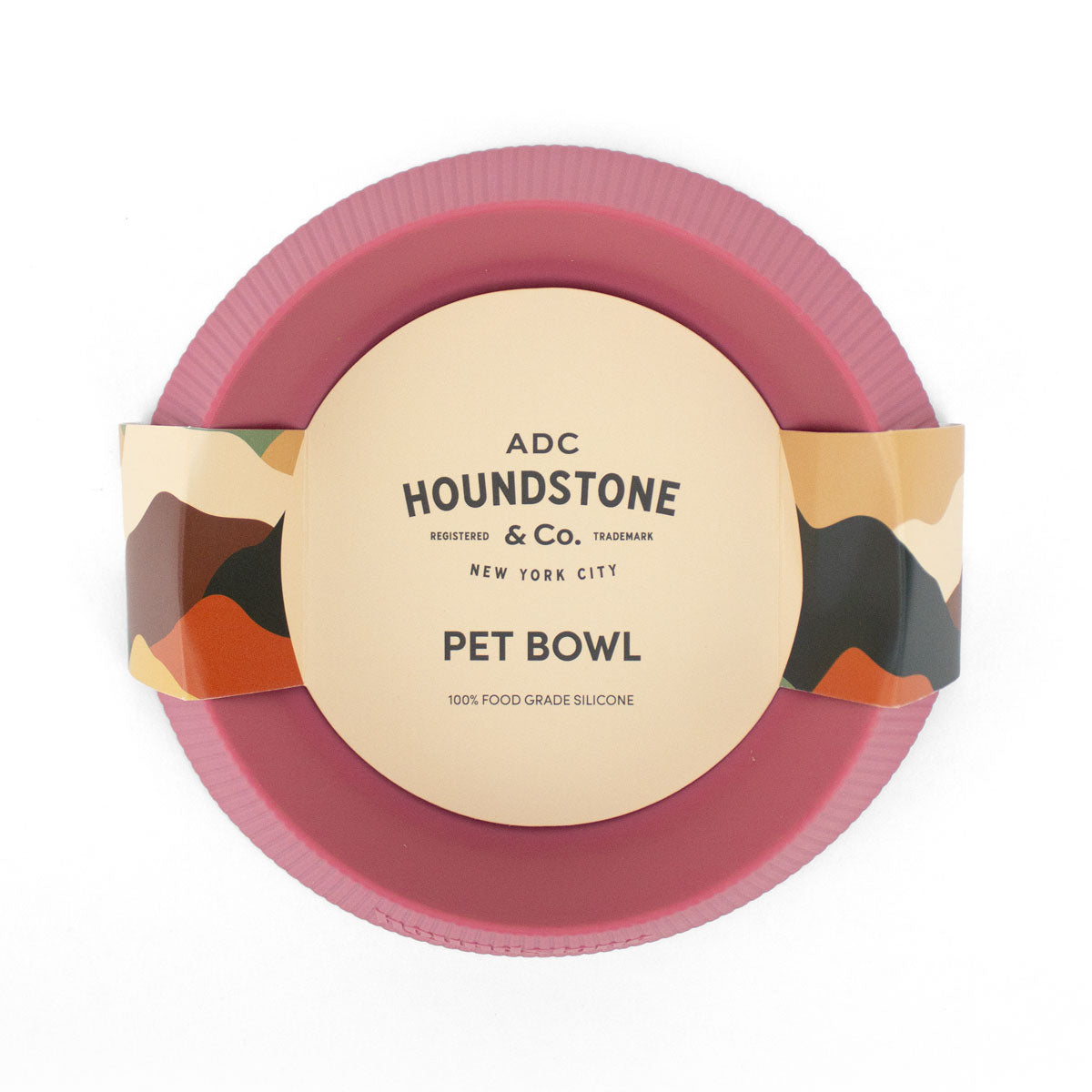 Houndstone Food Grade Silicone Cat Bowl, Dishwasher Safe, Rosewood