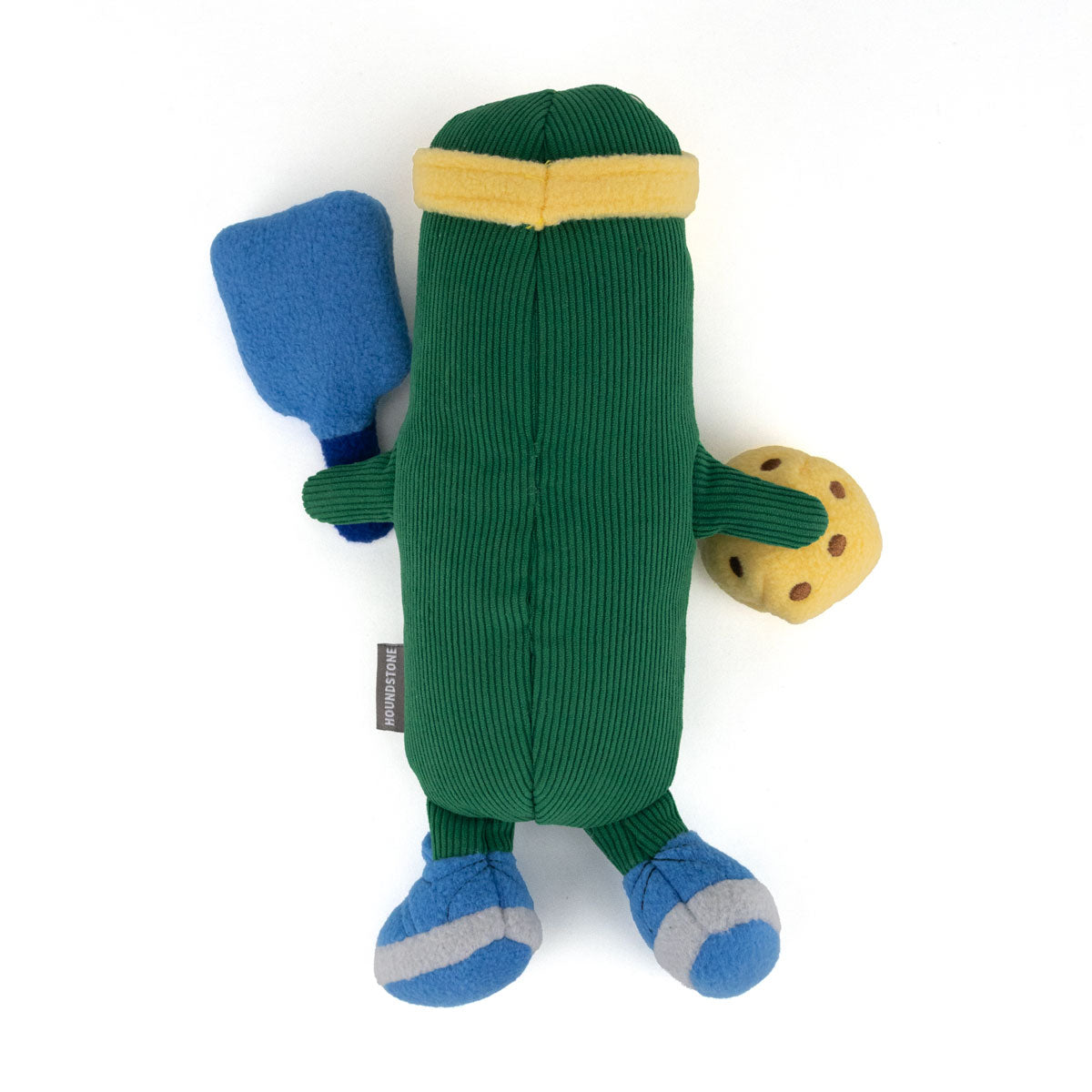 Back view of Houndstone pickleball champ plush Dog toy, dog toy with squeaker and crinkle paper