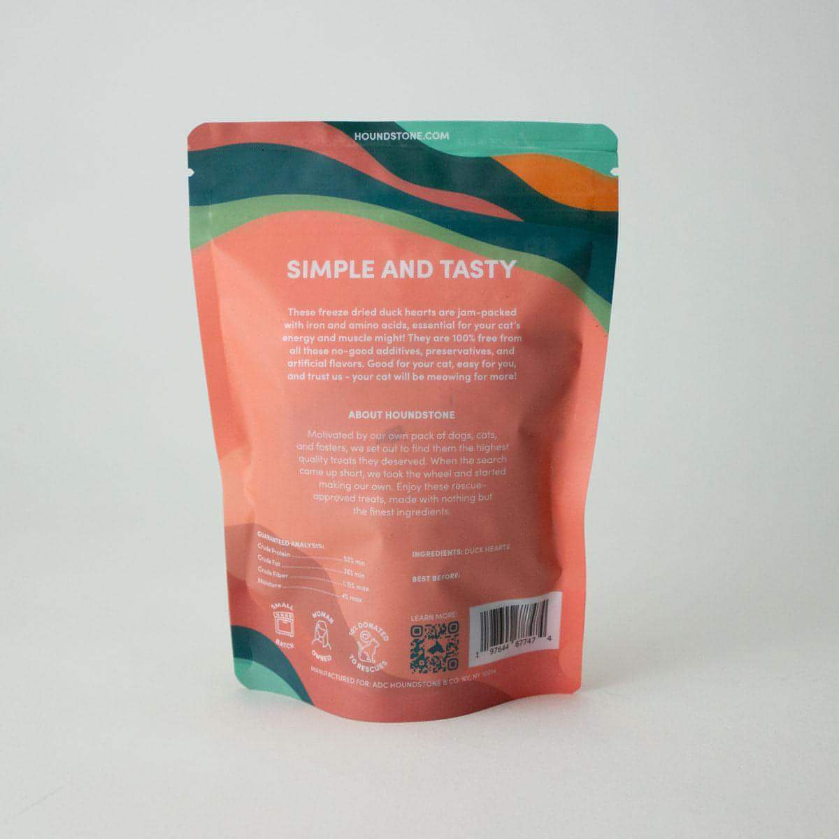 Duck Heart Freeze-Dried Cat Treats 1.5 oz Bag - All-Natural & Ethically Sourced, Made in USA