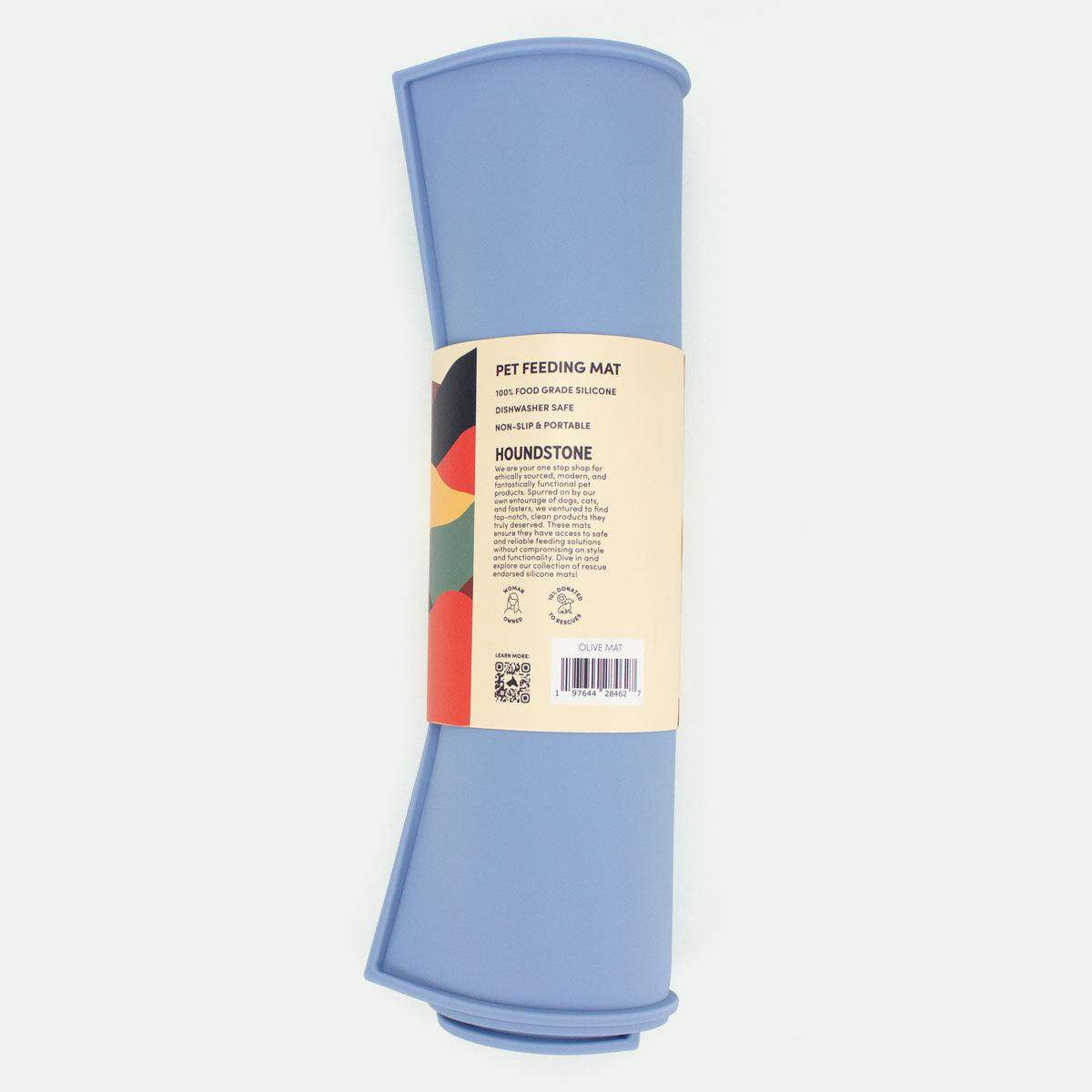 Houndstone silicone cat and dog food mat in sky blue