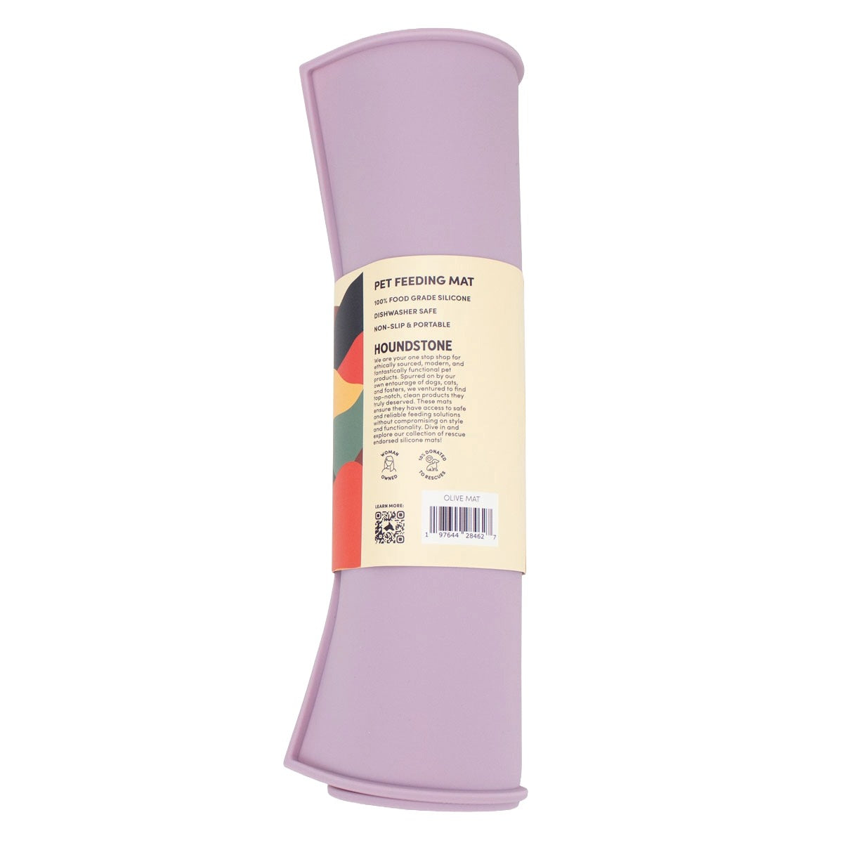 houndstone silicone dog bowl mat in mauve purple