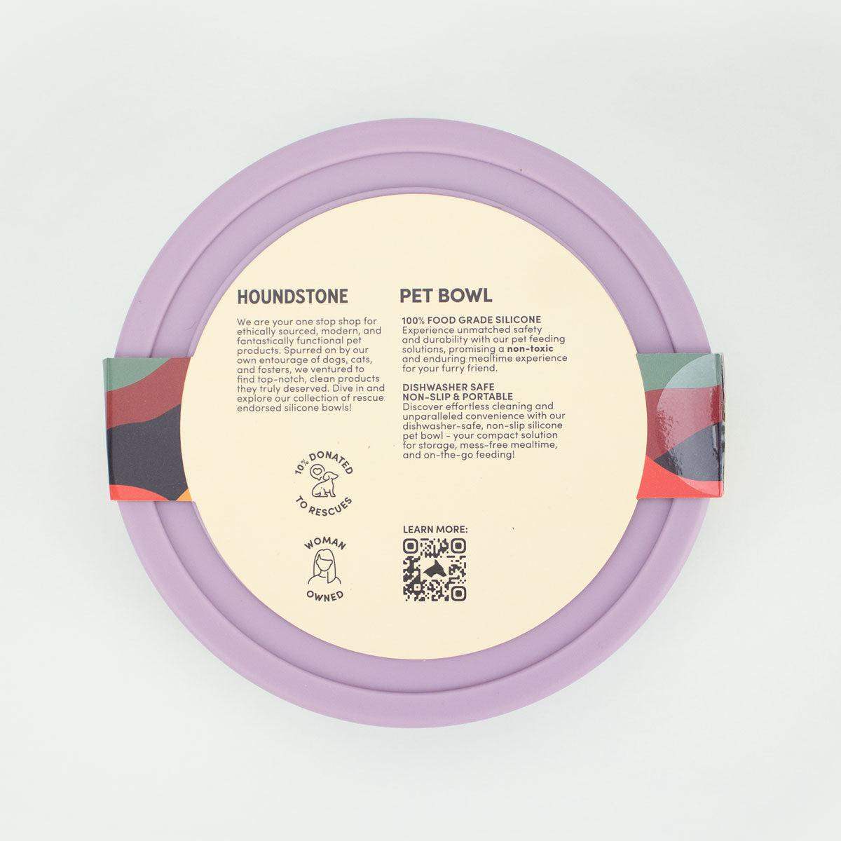 Houndstone BPA Free Silicone Dog Bowl, 4.5 Cups, Dishwasher Safe, Mauve