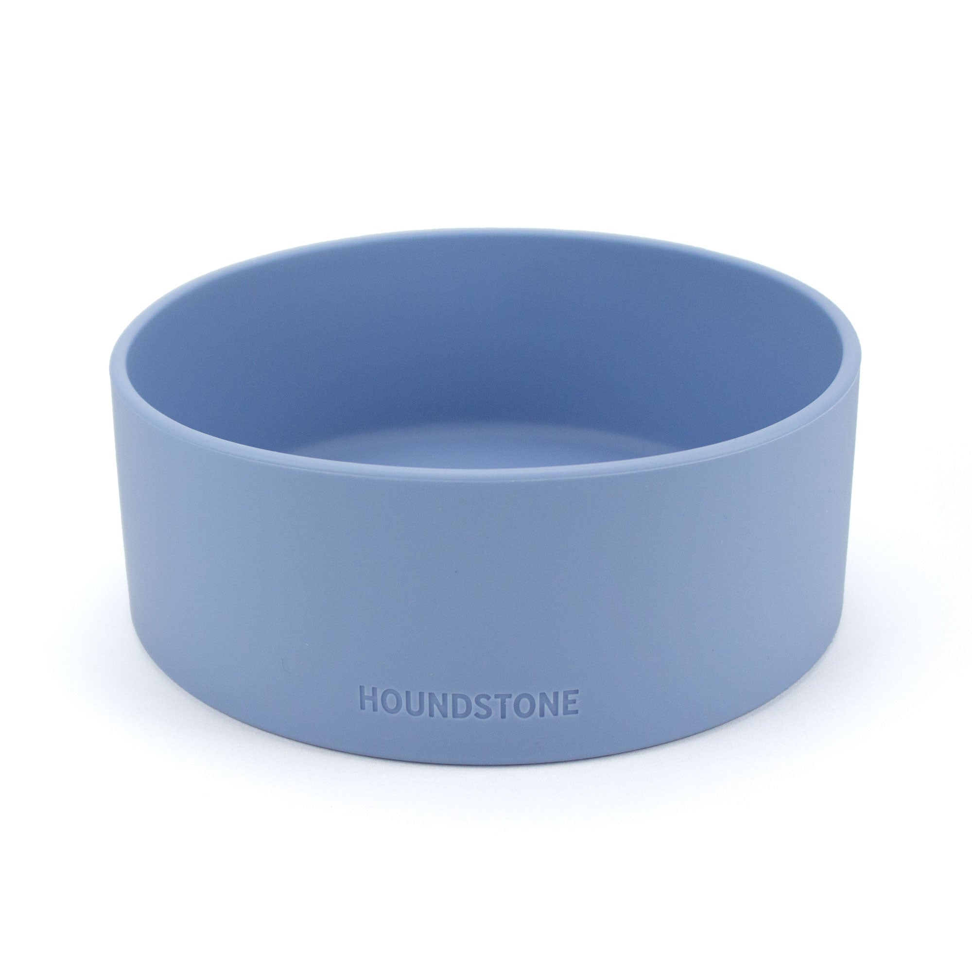 houndstone pony silicone dog bowl in blue with logo showing