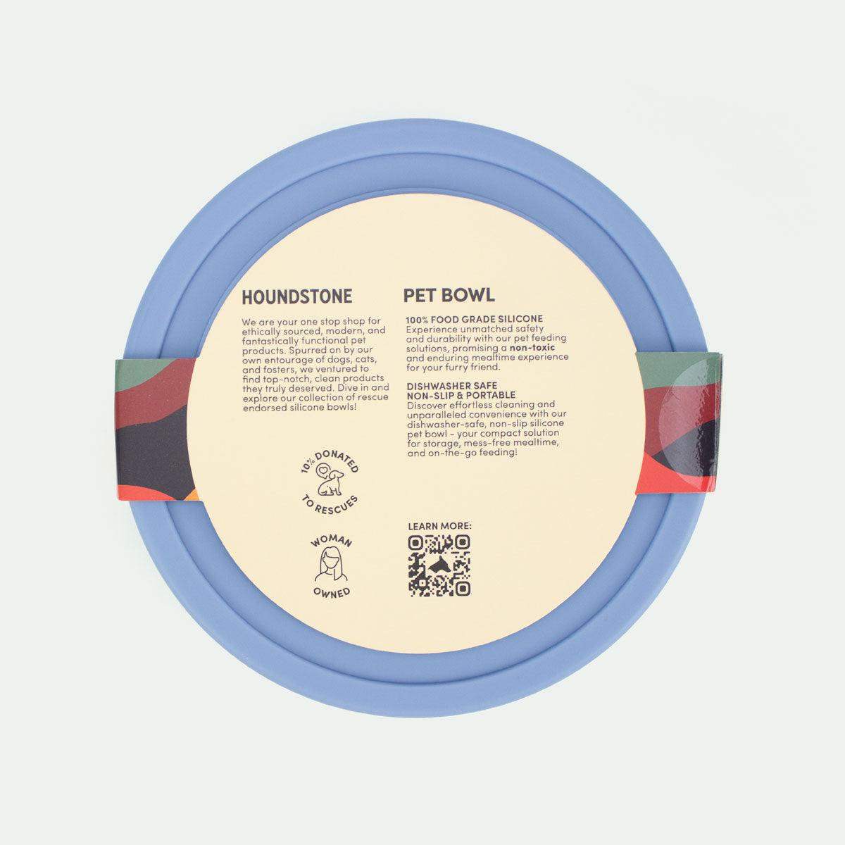 Food Grade Silicone Dog Bowl - Blue, 4.5 Cups Volume, Dishwasher Safe, Non-Slip