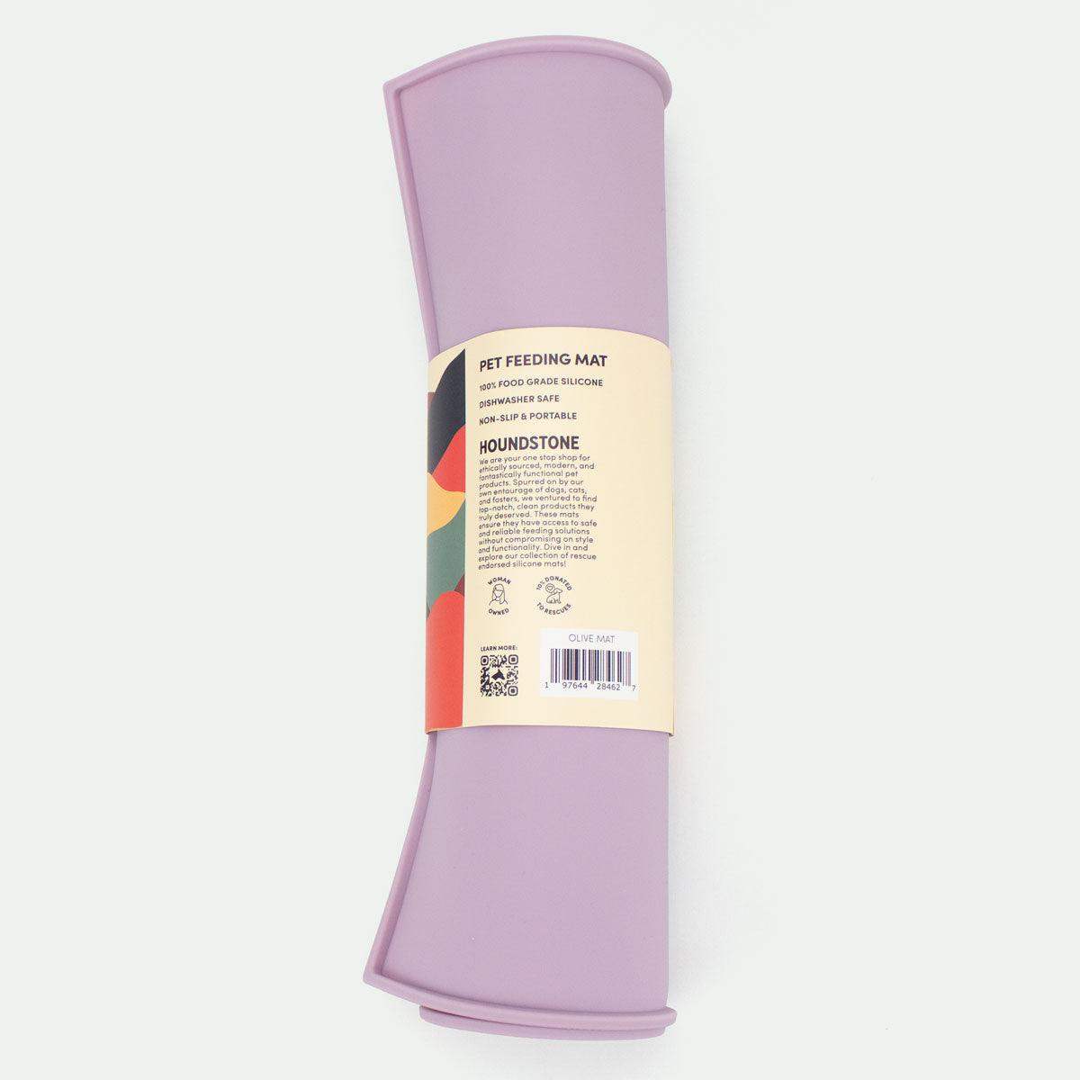 Houndstone silicone pet food mat in mauve