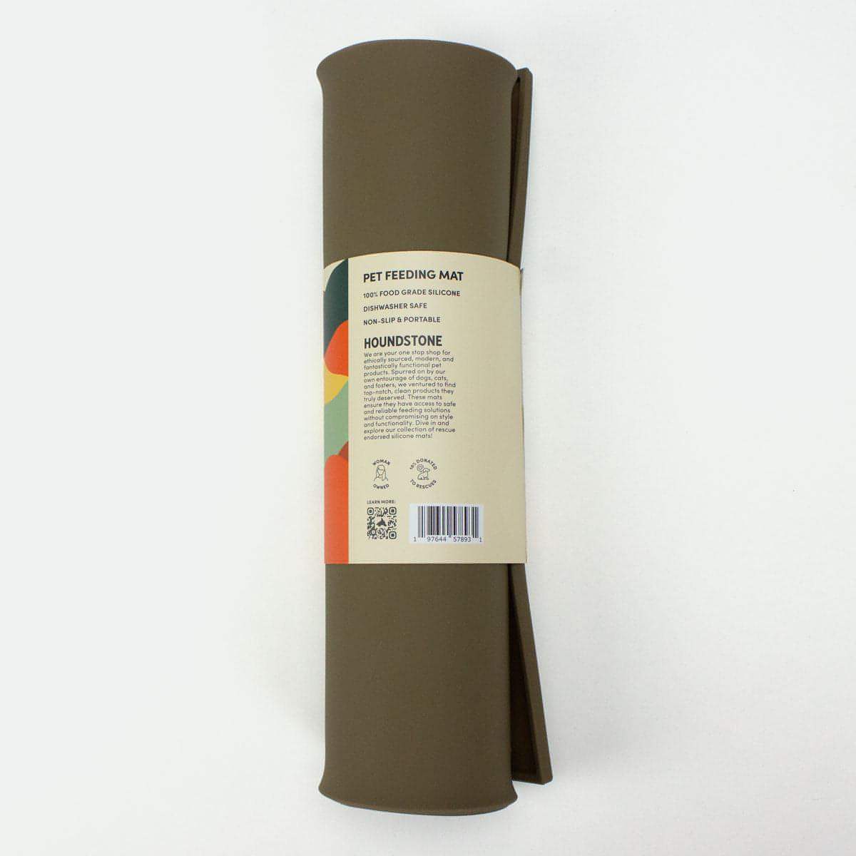 Houndstone silicone pet food mat in olive
