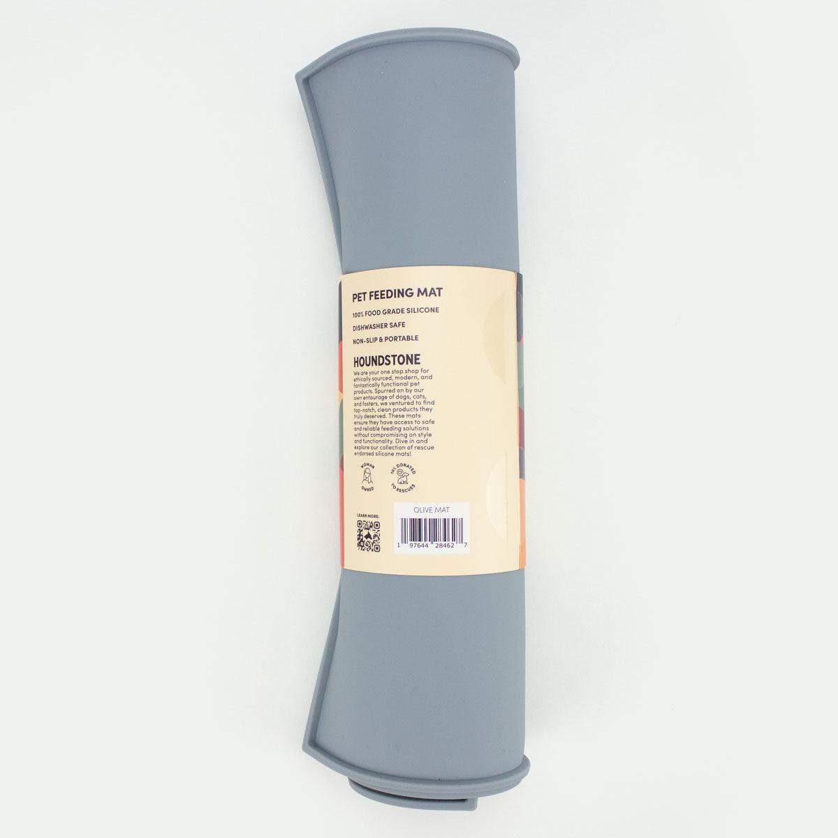 Houndstone silicone pet food mat in slate grey