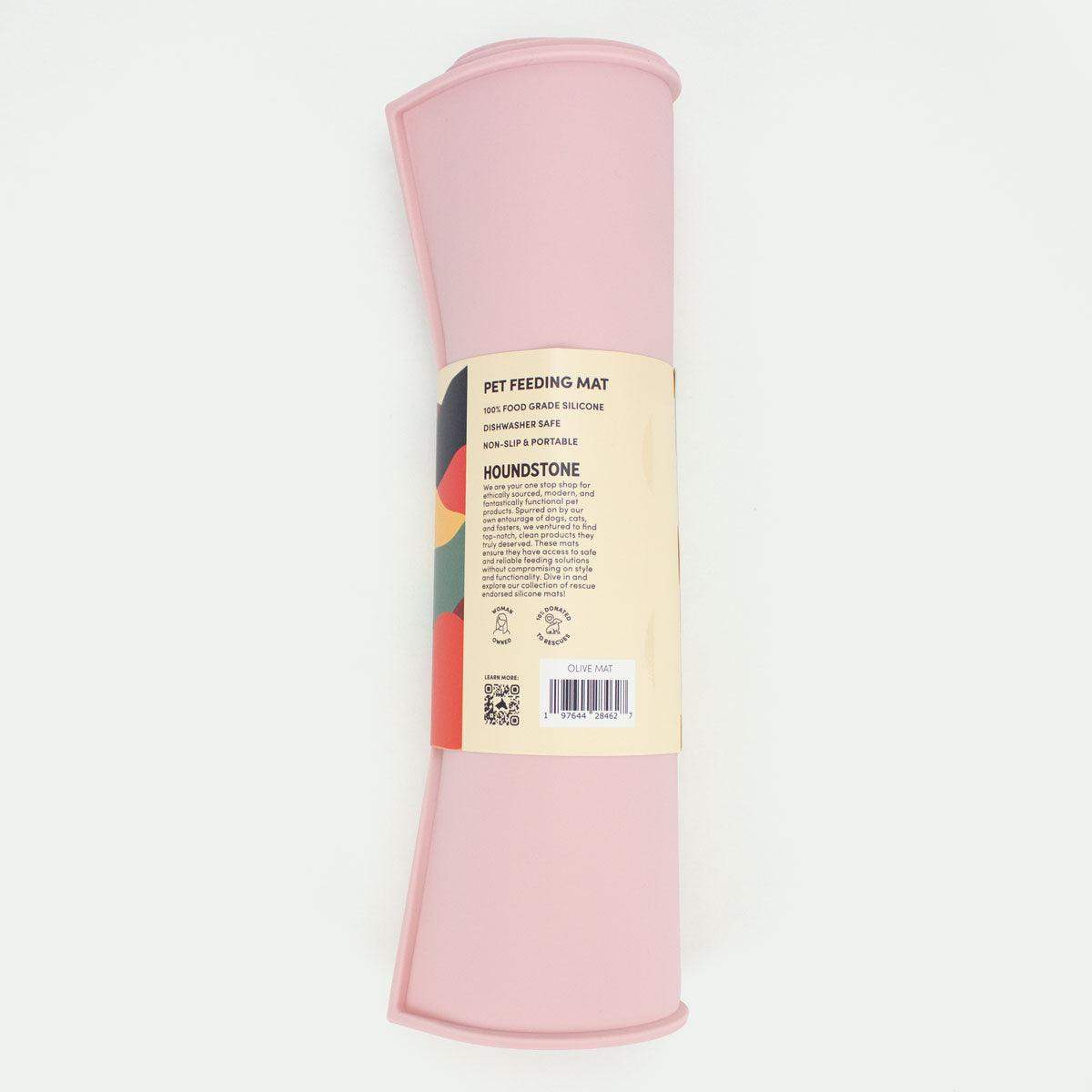 Houndstone silicone pet food mat in soft pink