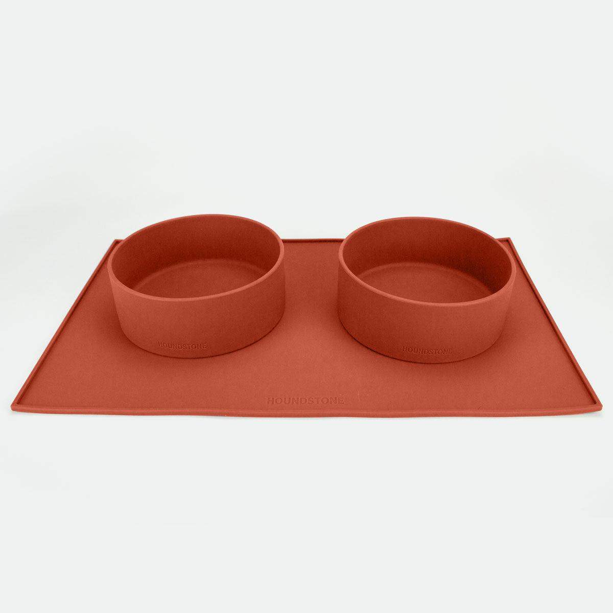 Houndstone silicone pet food mat in terracotta