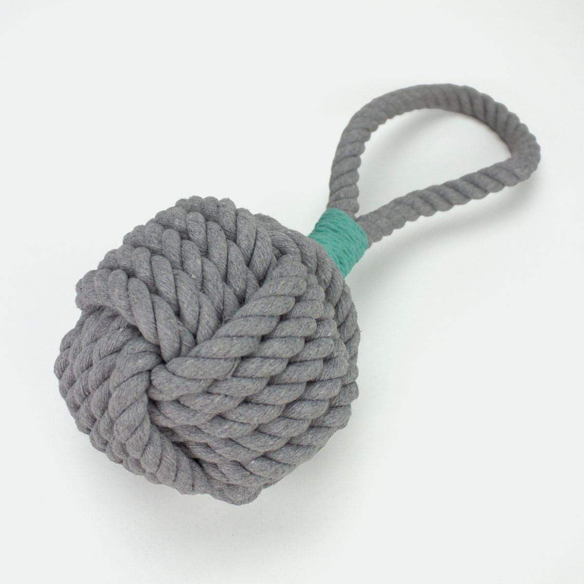 Large Durable Rope Dog Toy - Grey - Cotton Rope with Handle for Interactive Play and Exercise