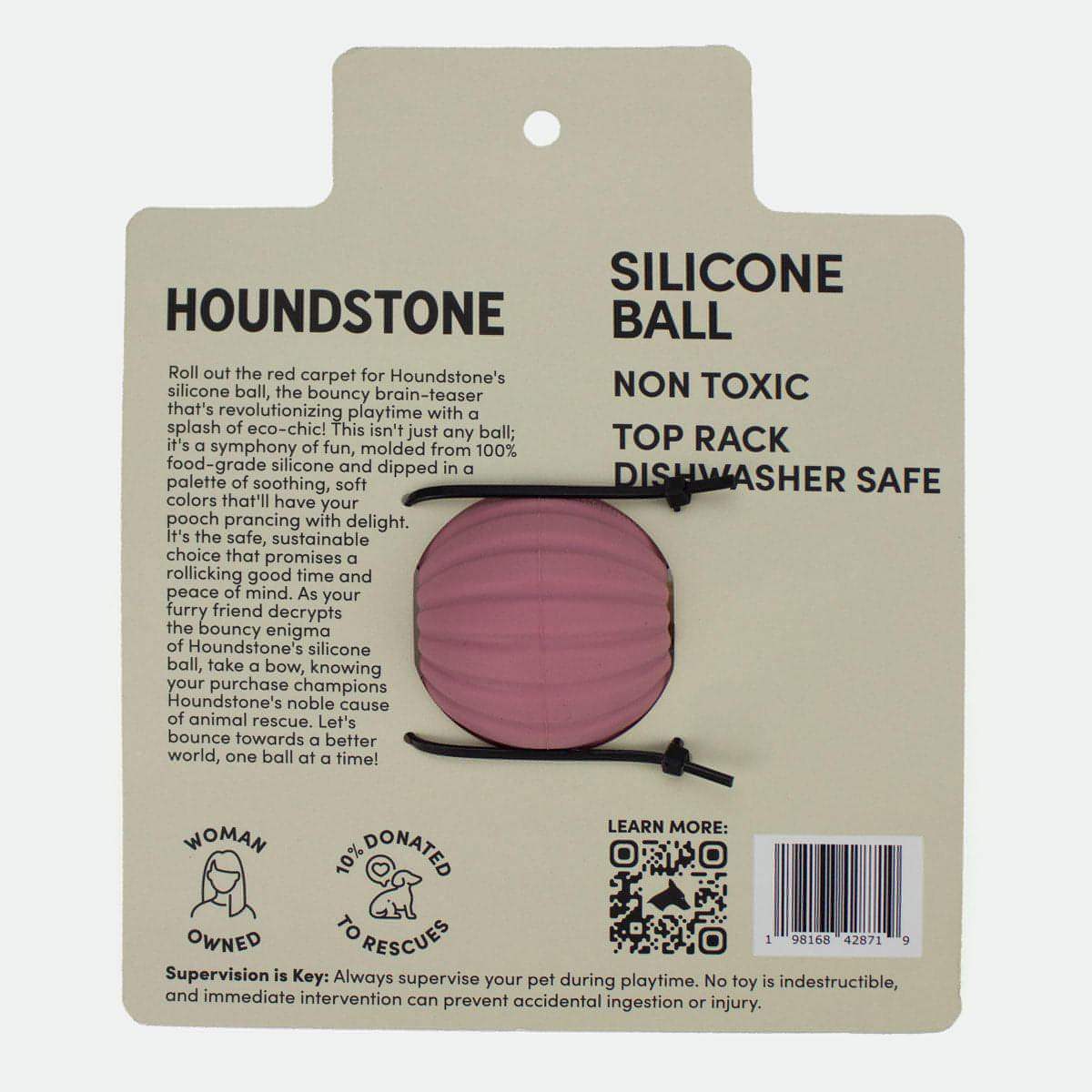 Silicone Interactive Dog Ball with treat pockets - Rose, Dishwasher Safe, 2 Inch Diameter