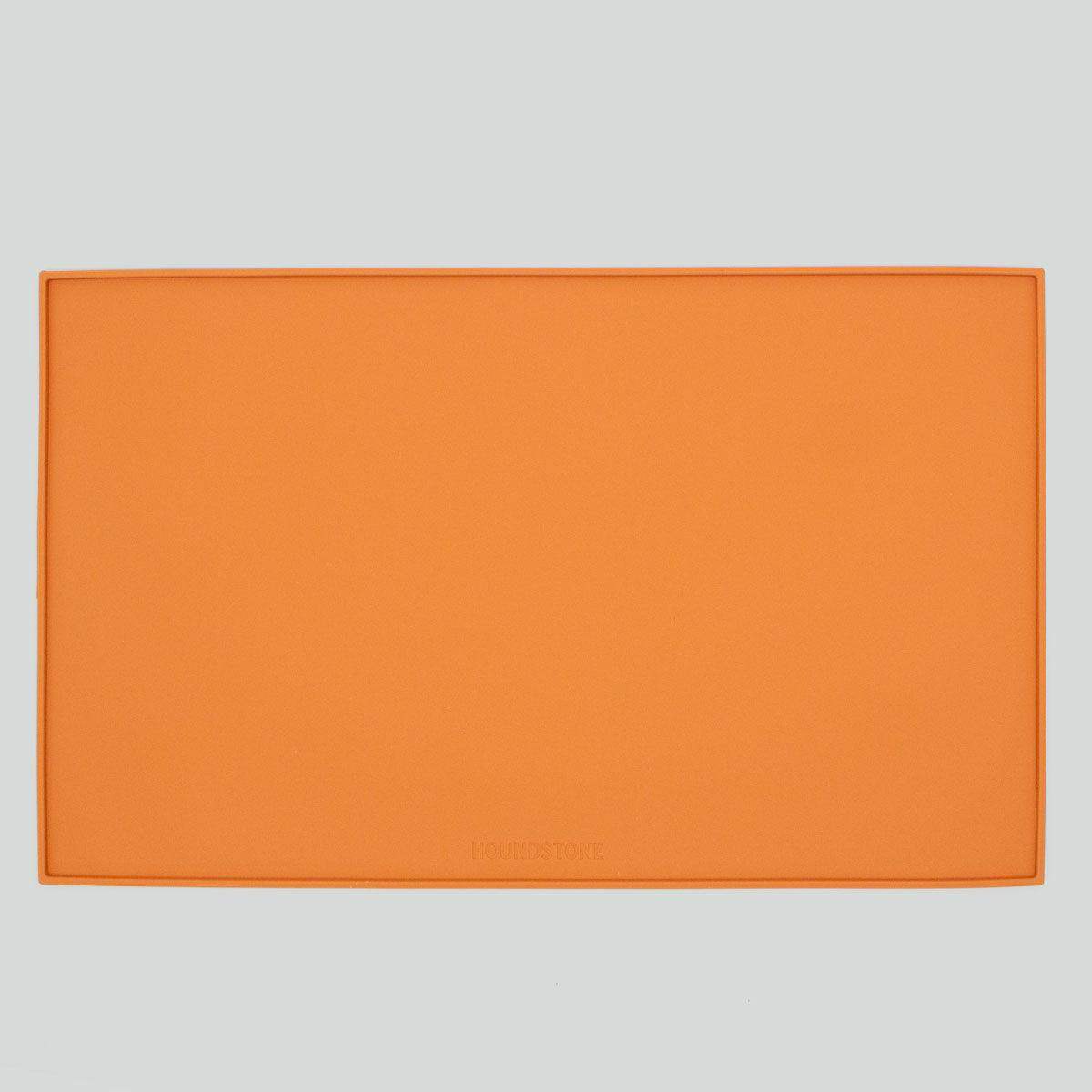 houndstone silicone pet food mat in marigold