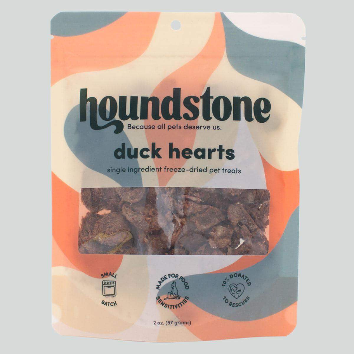 Duck Heart Freeze-Dried Dog Treats 2 oz Bag - All-Natural & Ethically Sourced, Made in USA