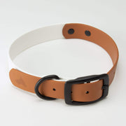 Dual-Tone BioThane Dog Collar in White & Brown