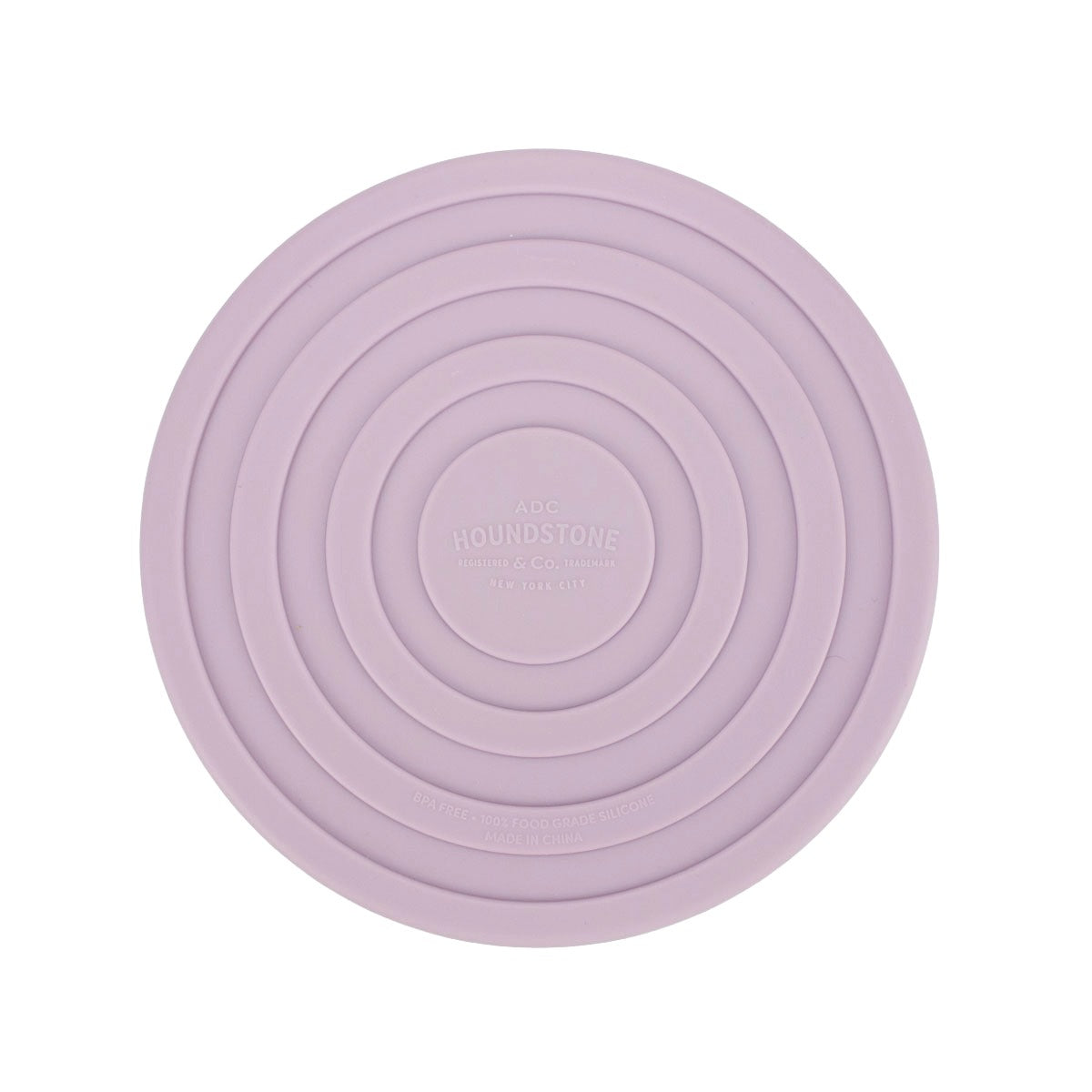 houndstone silicond dog bowl with non-slip rings bottom view in mauve