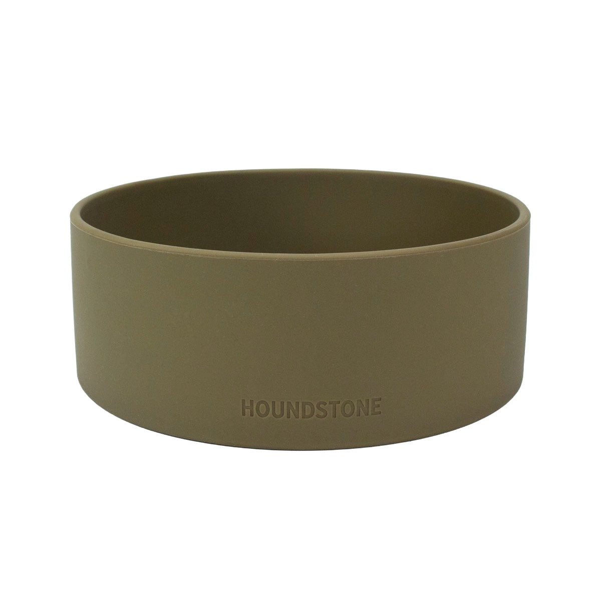 houndstone silicone dog bowl in olive with logo