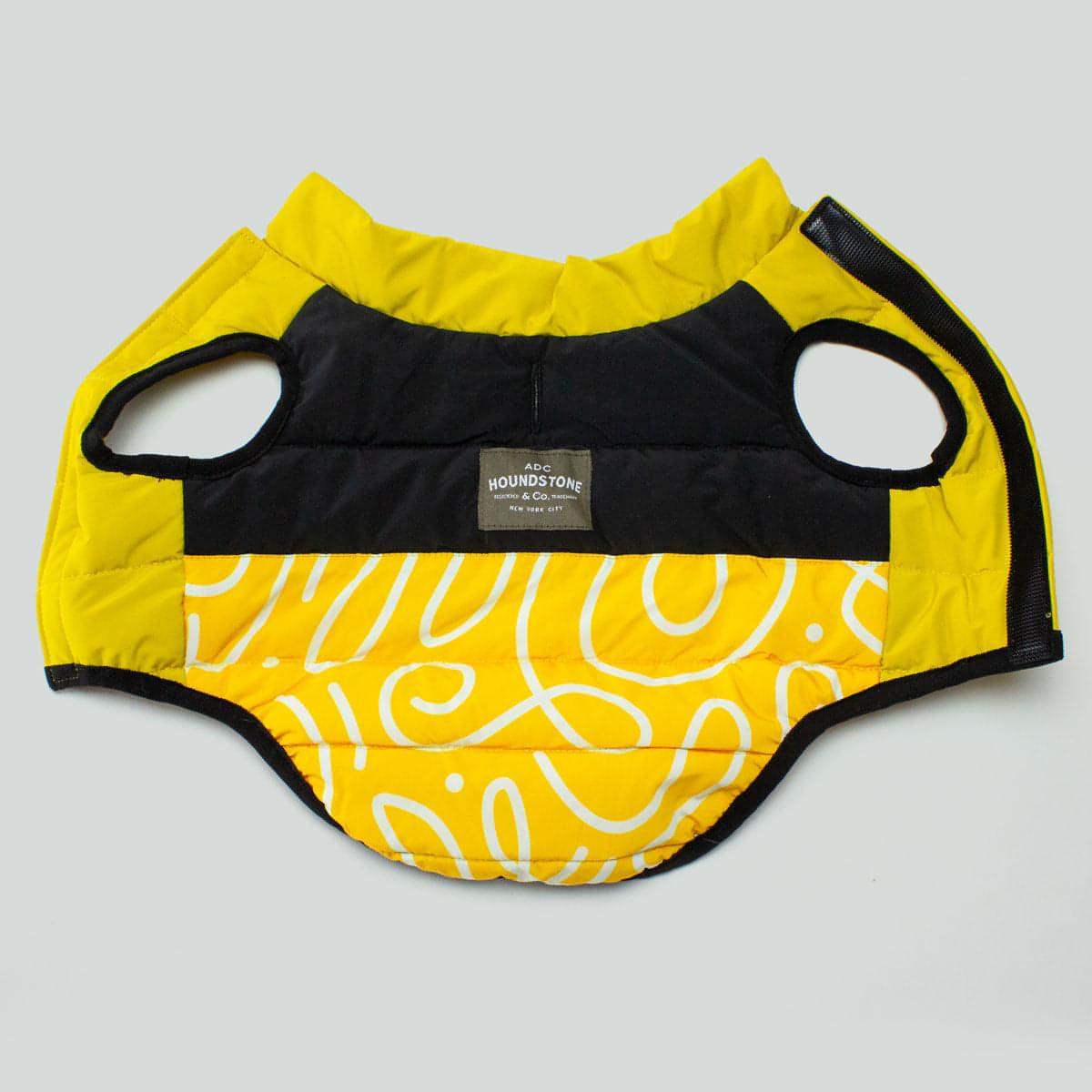 Reversible Dog Puffer Vest - "Sunny Side Up" - Soft Velcro Closure