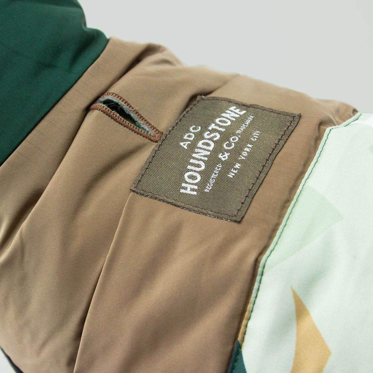 reversible dog puffer vest tropical camo