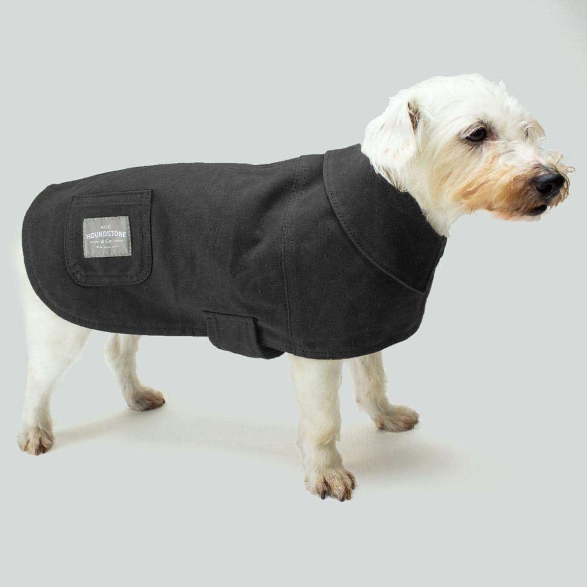 waxed canvas dog jacket black