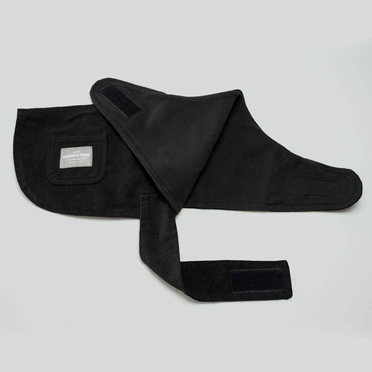 Black Waxed Canvas Dog Jacket - Fleece Lined, Black