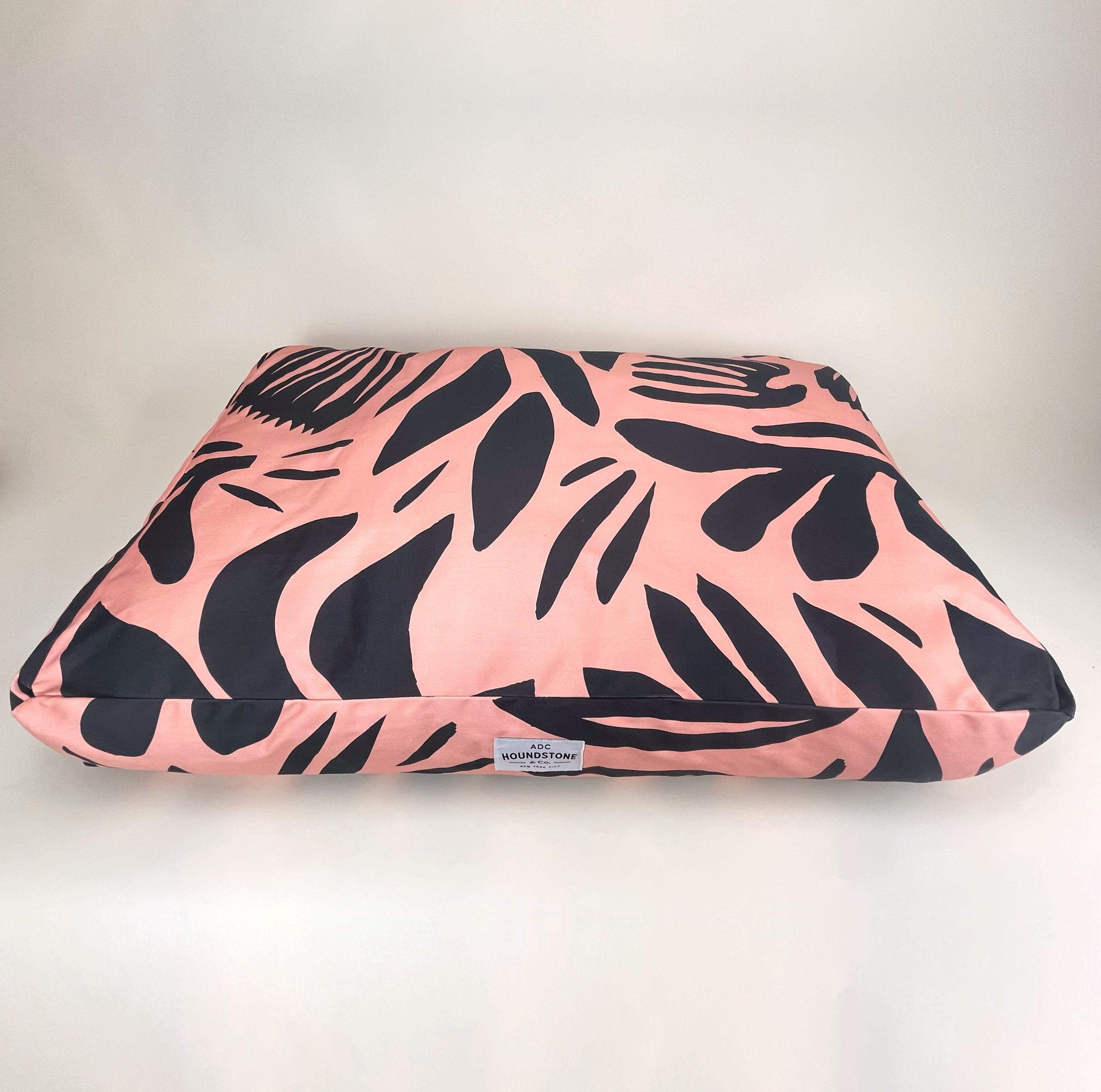 Houndstone Dog Bed, Waterproof Liner, Made in USA - Block Print Floral