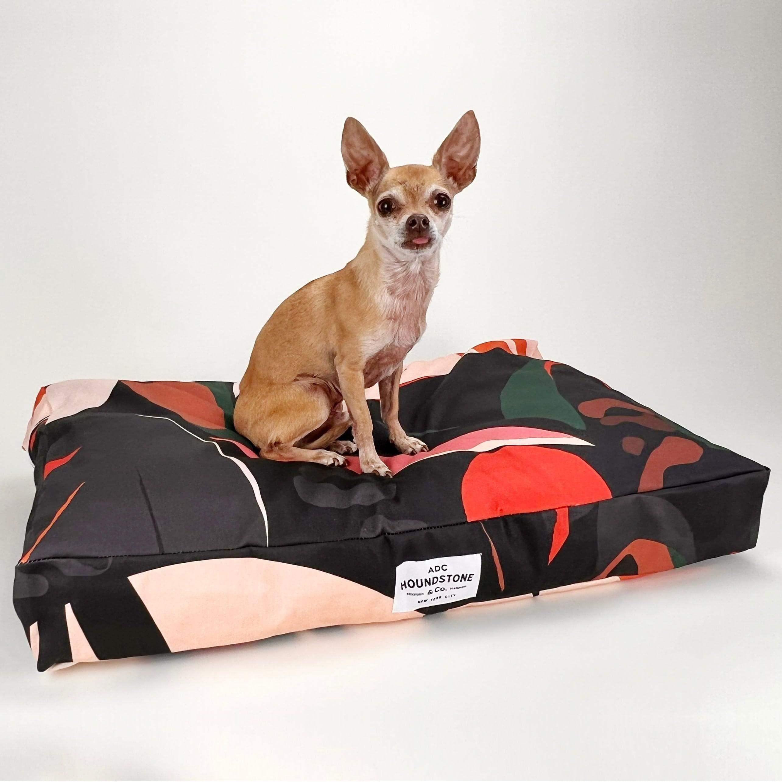 Houndstone Dog Bed, Waterproof Liner, Made in USA - Deep Jungle