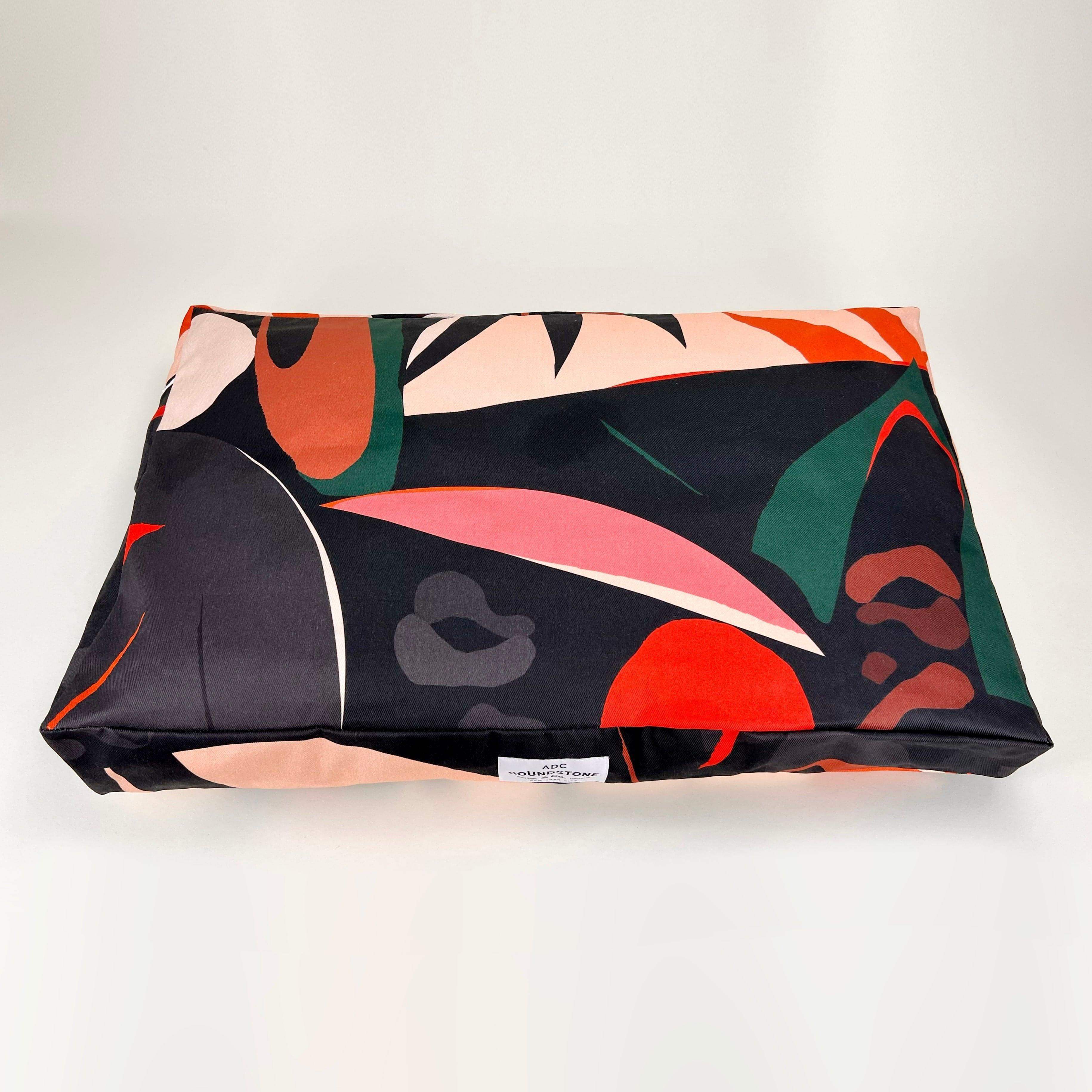 Houndstone Dog Bed, Waterproof Liner, Made in USA - Deep Jungle