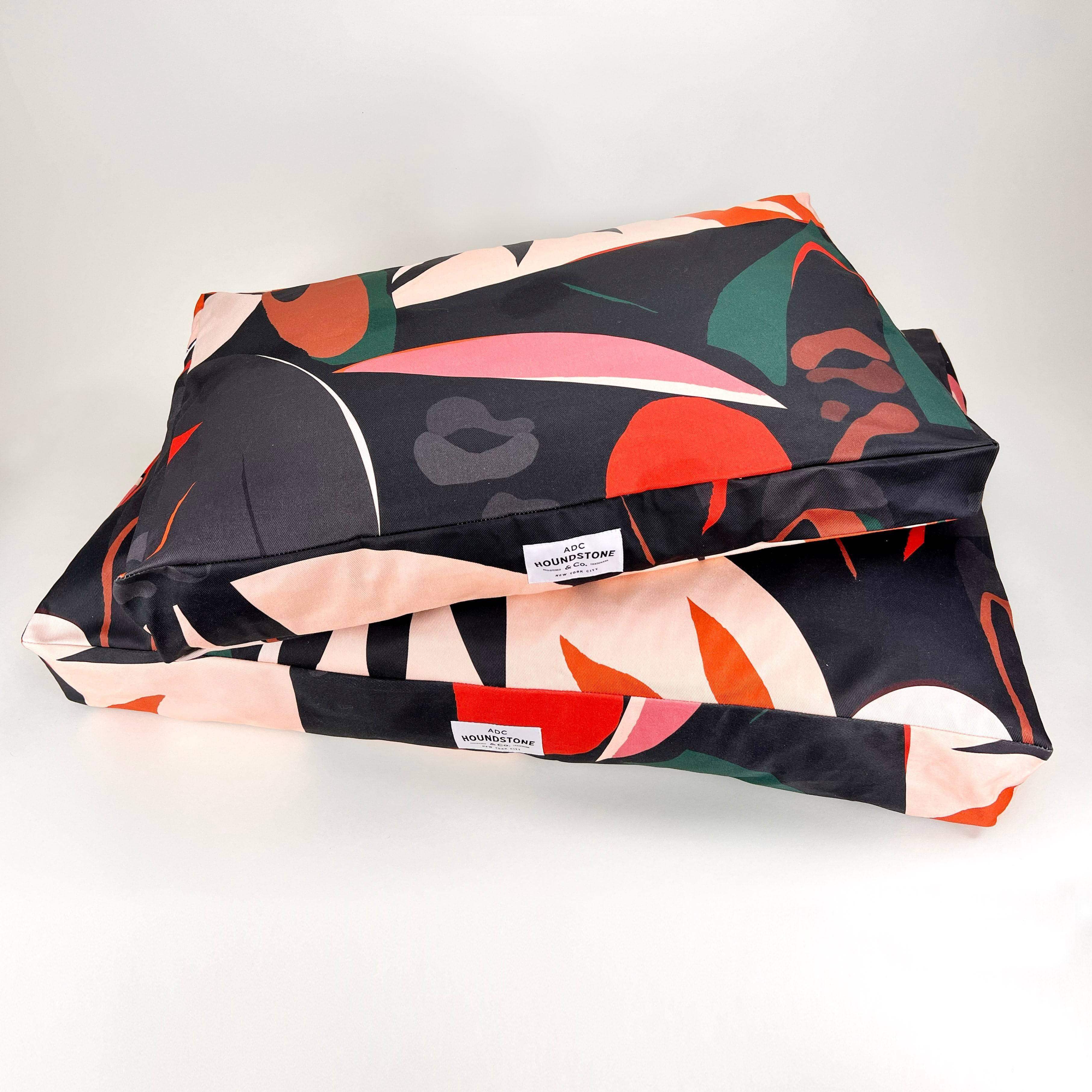 Houndstone Dog Bed, Waterproof Liner, Made in USA - Deep Jungle